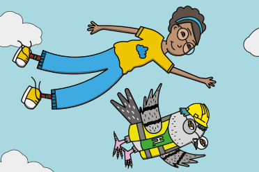 Katy und die Wasserstofftaube fliegen gemeinsam